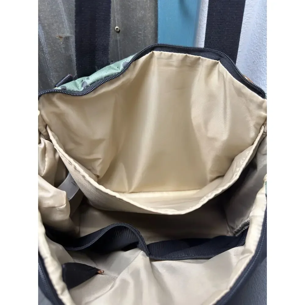 Petunia Pickle Bottom Pivot Backpack Diaper Bag Green Splatter Tote Discontinued